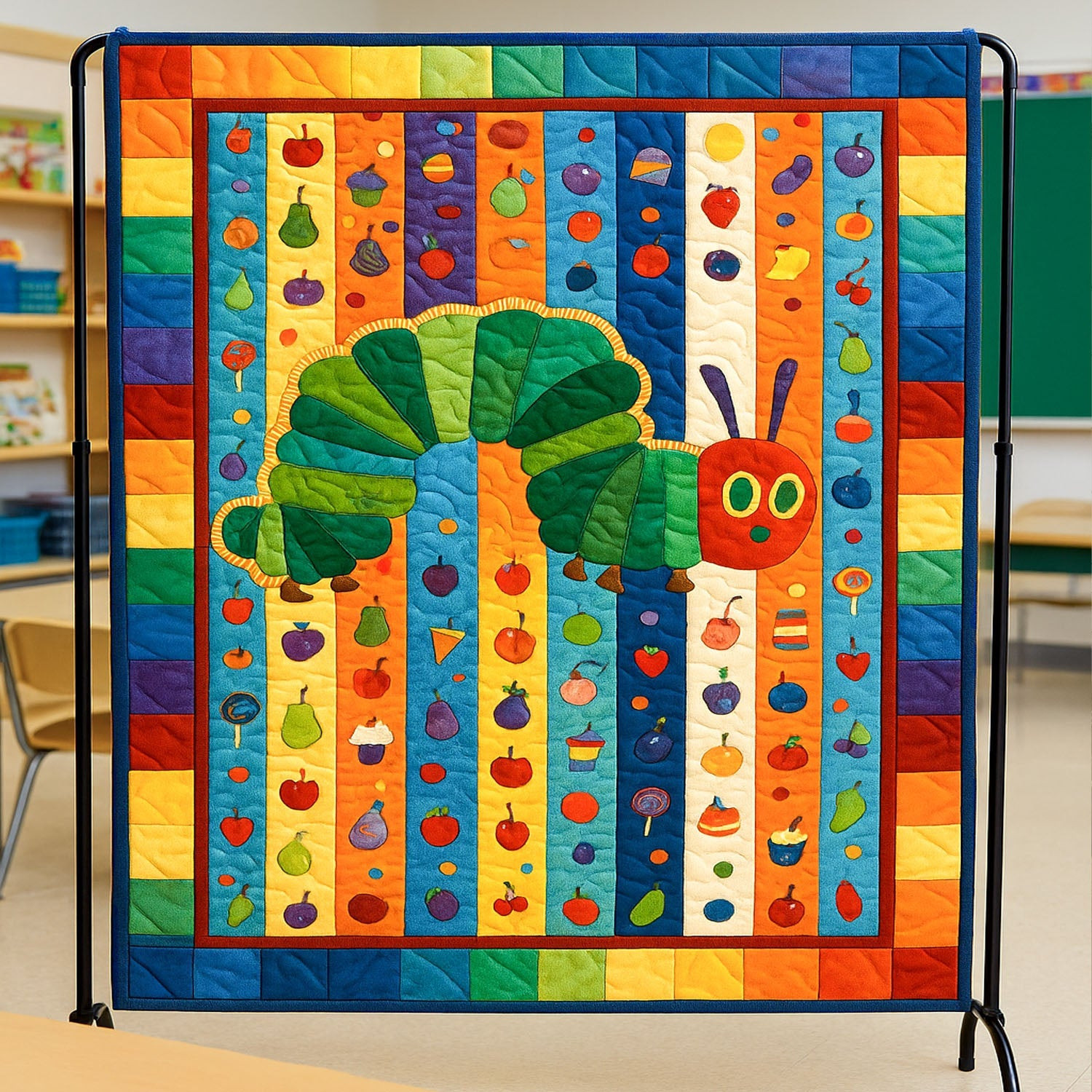 Study Time Stripes Quilted Blanket Best Throw Blanket Back To School Gifts For Kids Study Time Stripes Quilted Blanket Best Throw Blanket Back To School Gifts For Kids - Image 1
