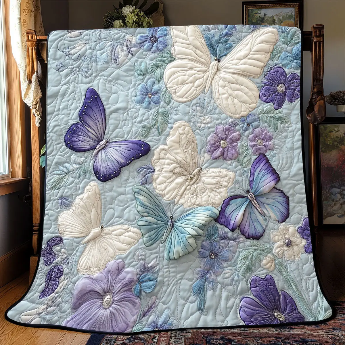Stunning Butterfly Quilt Luxury Throw Blankets Mother's Day Gifts For Daughter