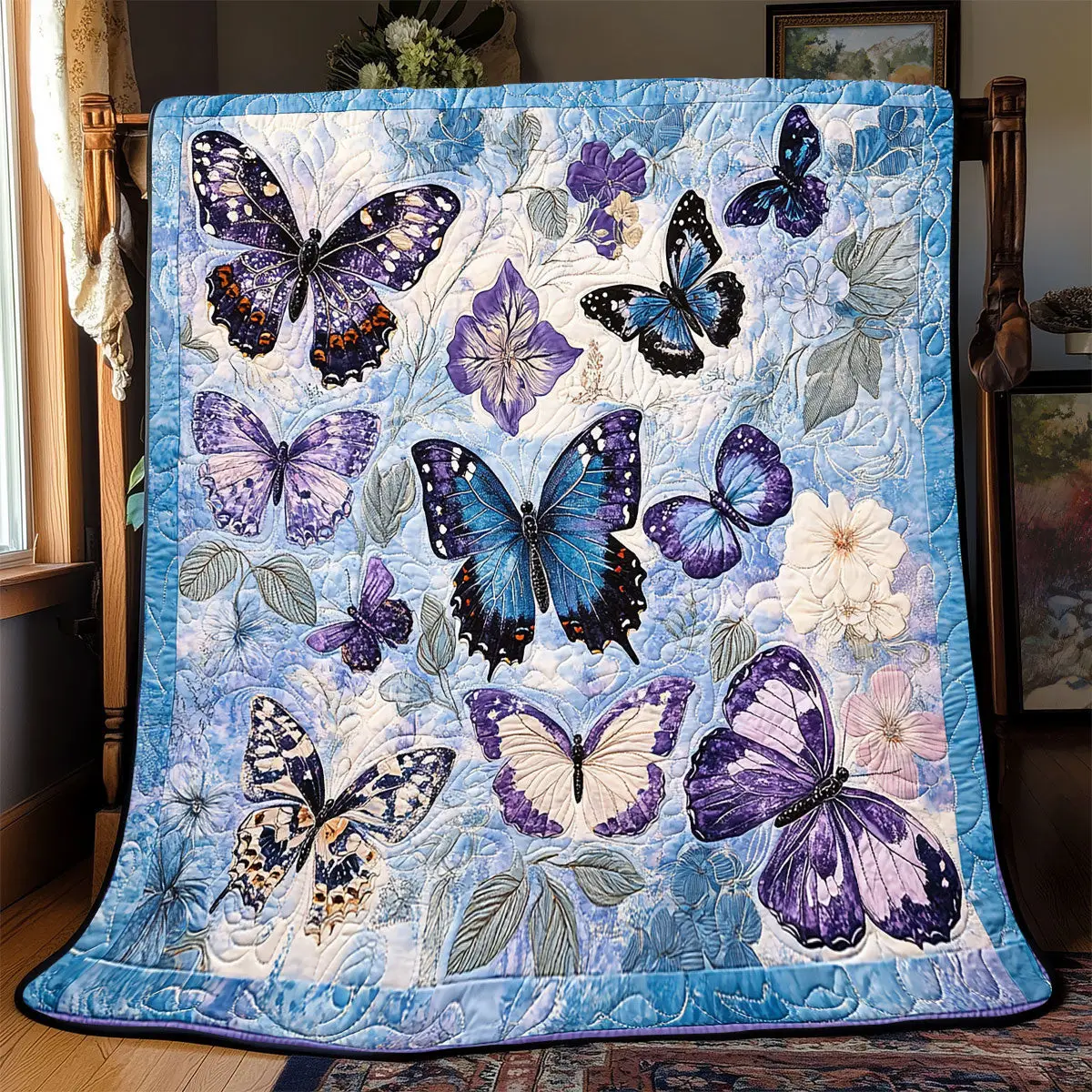 Stunning Butterfly Quilt Luxury Throw Blankets Perfect Father's Day Gifts