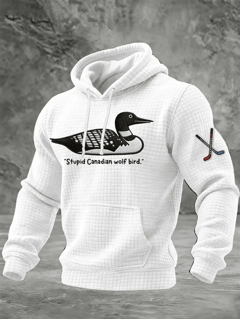 Stupid Canadian Wolf Bird Waffle Hoodie Heated Rivalry Merch LGBT Gift