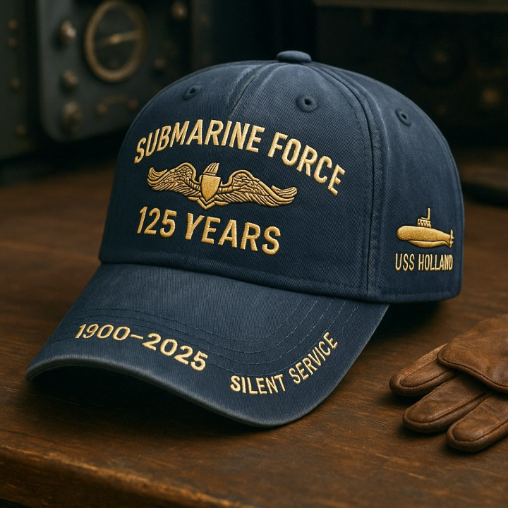Submarine Force 125 Years Anniversary Cap Silent Service USS Holland Patriotic Presents