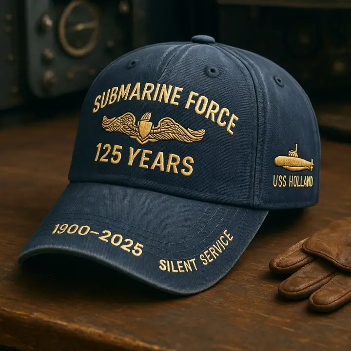 Submarine Force 125 Years Anniversary Cap Silent Service USS Holland Patriotic Presents