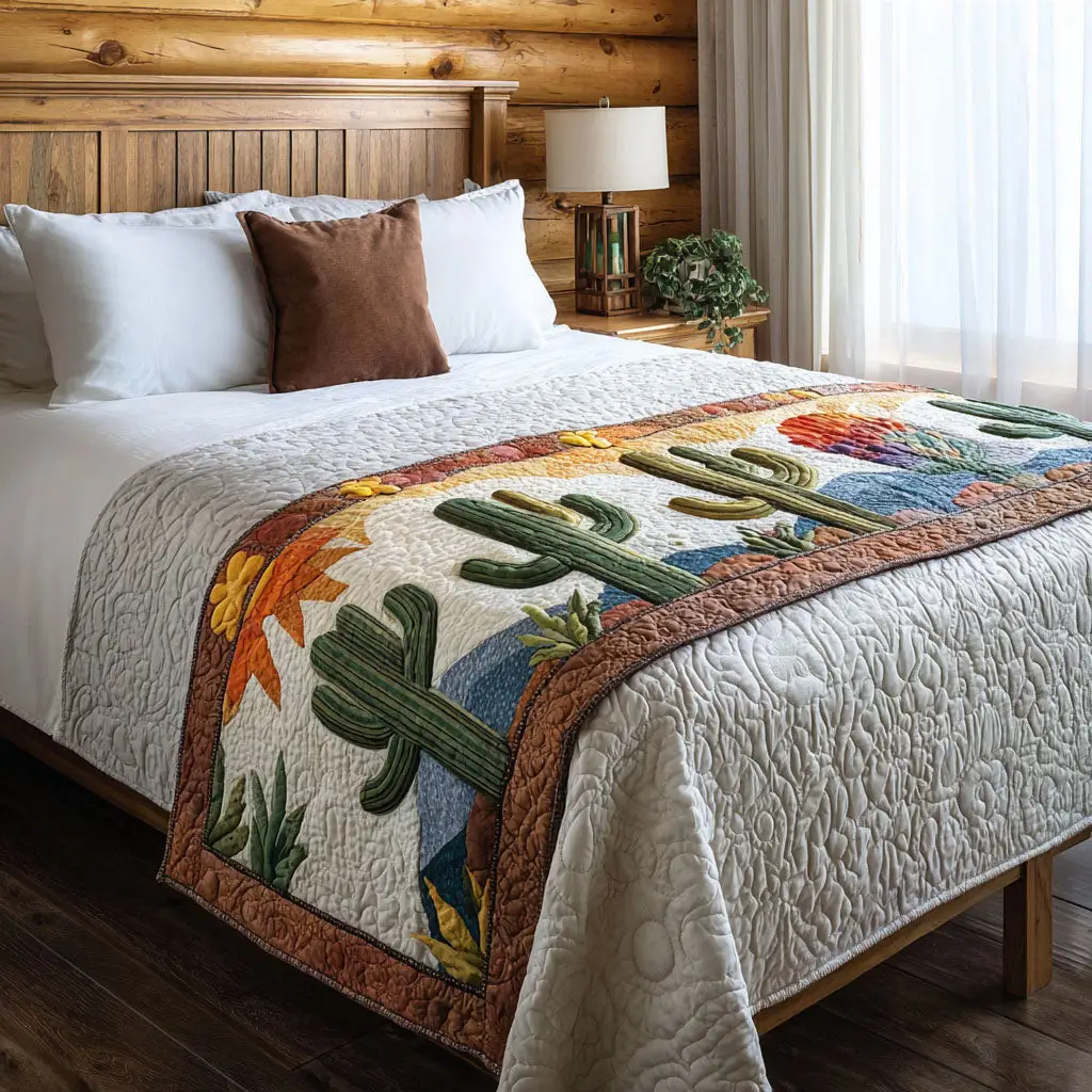 Succulent Dreams Quilted Bed Runner Succulent Dreams Palette Lovely Housewarming Gift