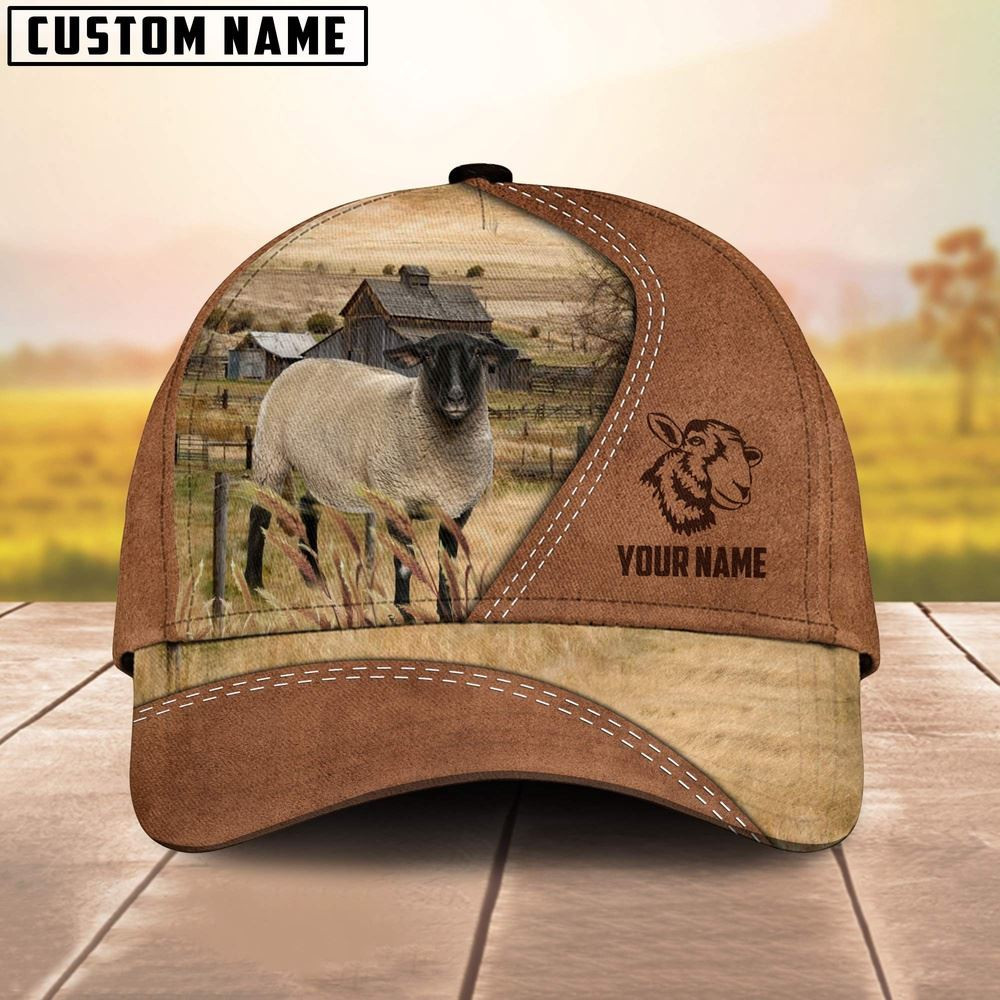 Suffolks Customized Name Brown Cap Farmer Baseball Cap Gift For Farmer Suffolks Customized Name Brown Cap Farmer Baseball Cap Gift For Farmer - Image 1