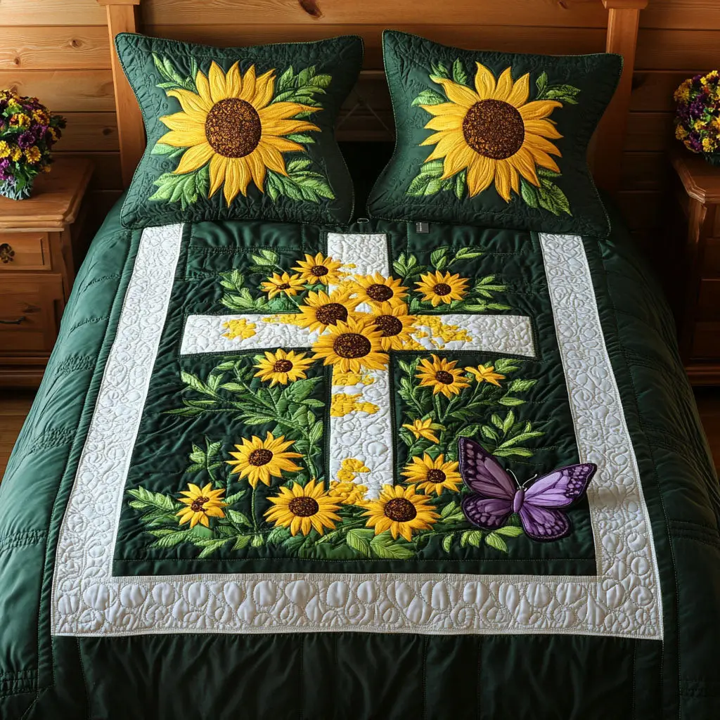 Sun Cross Quilted Bedding Set Modern Bedding Set to Upgrade Your Bedroom Sun Cross Quilted Bedding Set Modern Bedding Set to Upgrade Your Bedroom - Image 1