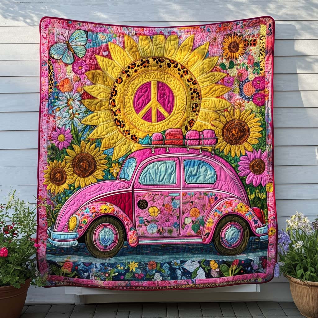 Sunflower Journey Quilted Blanket Bed Christmas Decor Black Cat Presents