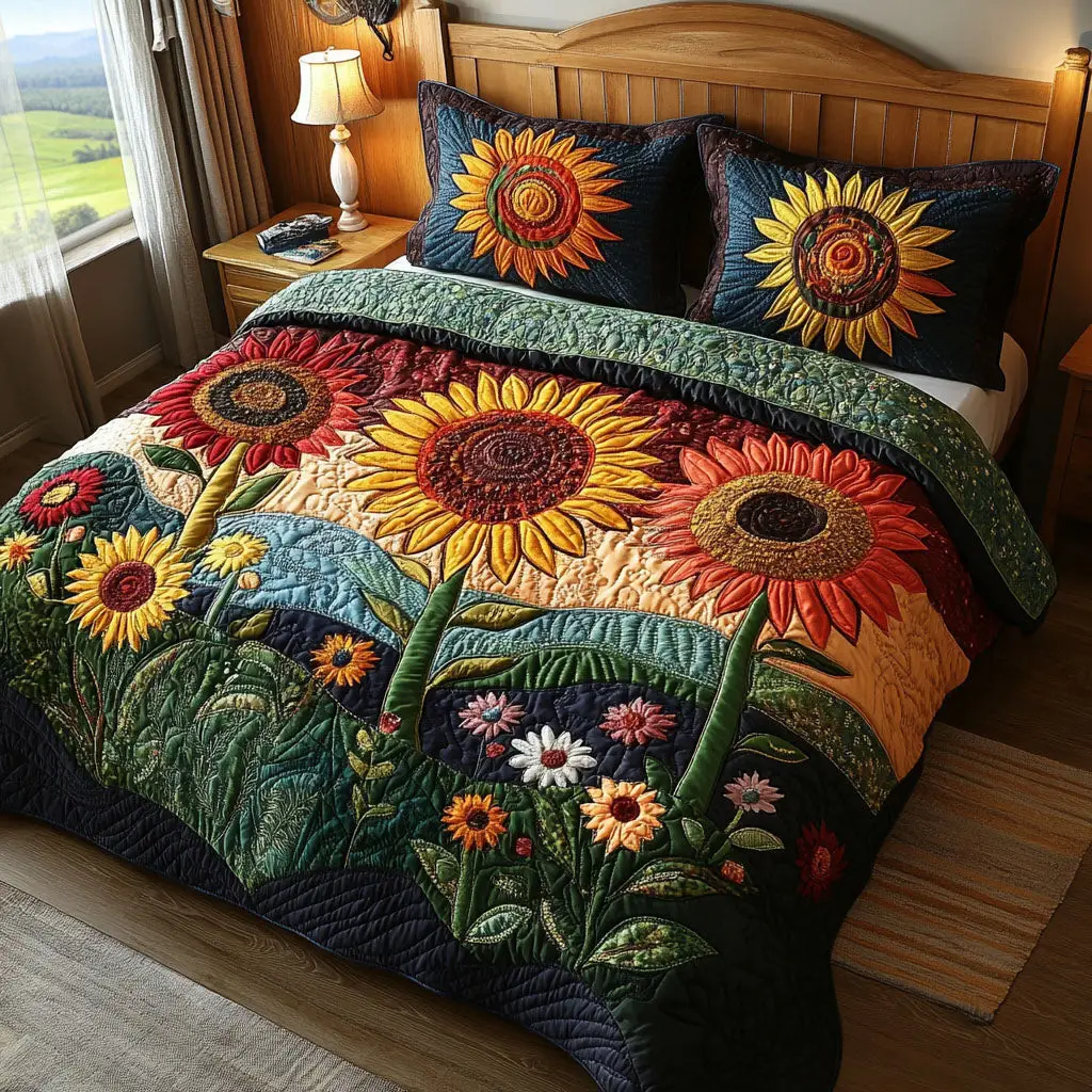 Sunkissed Petal Dreams Quilted Bedding Set Home Comfort Bedding Set That Everyone Will Love