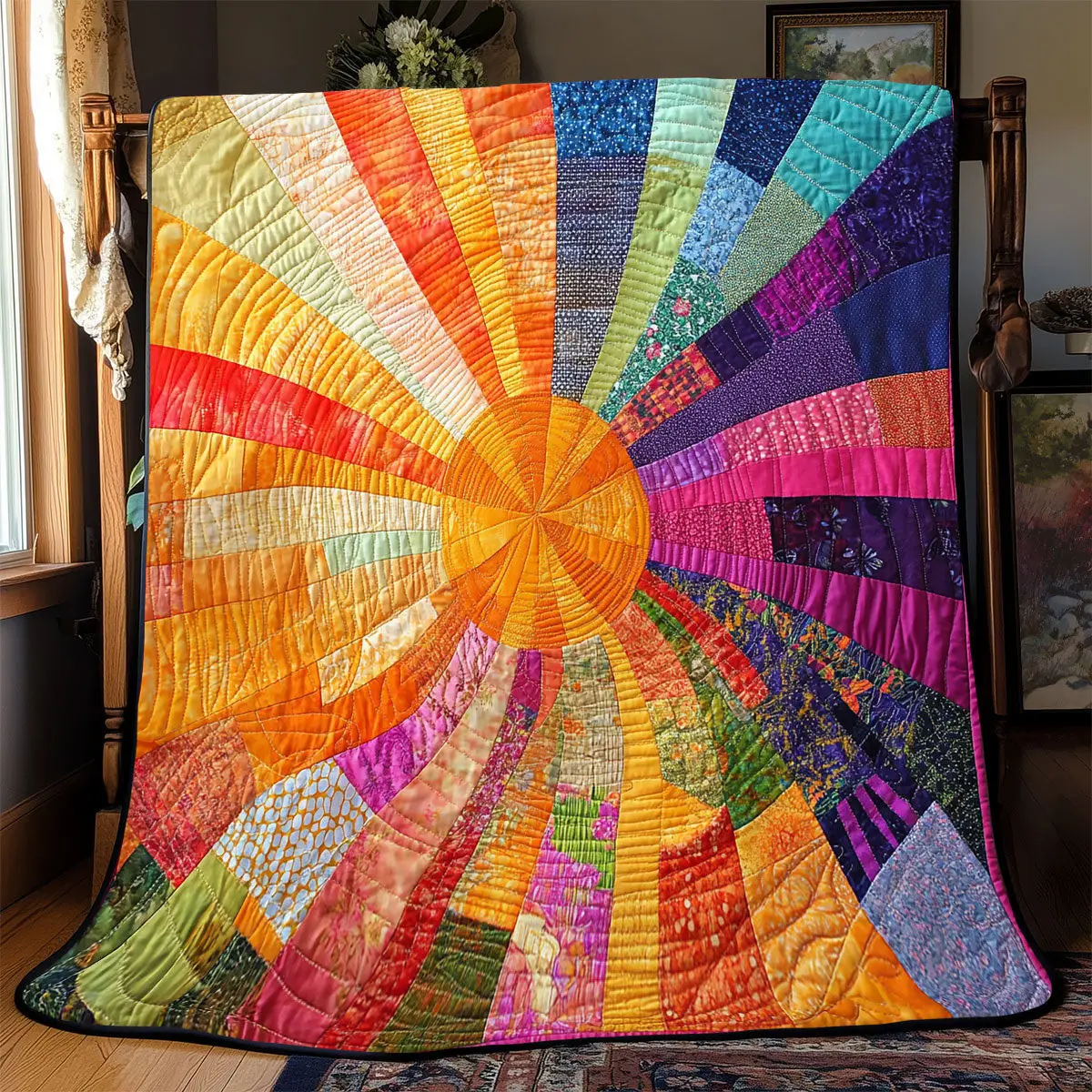 Sunlight Hippie Quilt Luxury Throw Blankets Stepdad Gifts For Father's Day Sunlight Hippie Quilt Luxury Throw Blankets Stepdad Gifts For Father's Day - Image 1