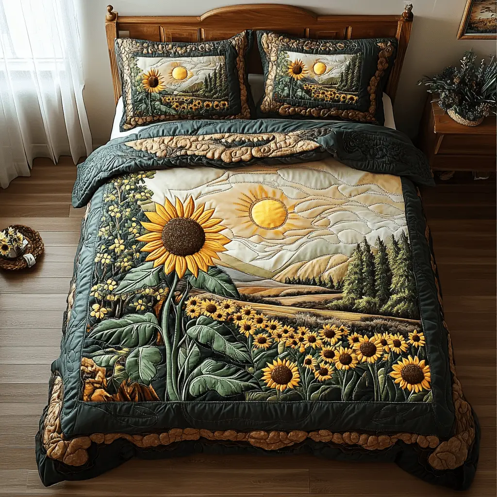 Sunlit Bliss Quilted Bedding Set Modern Bedding Set to Upgrade Your Bedroom Sunlit Bliss Quilted Bedding Set Modern Bedding Set to Upgrade Your Bedroom - Image 1
