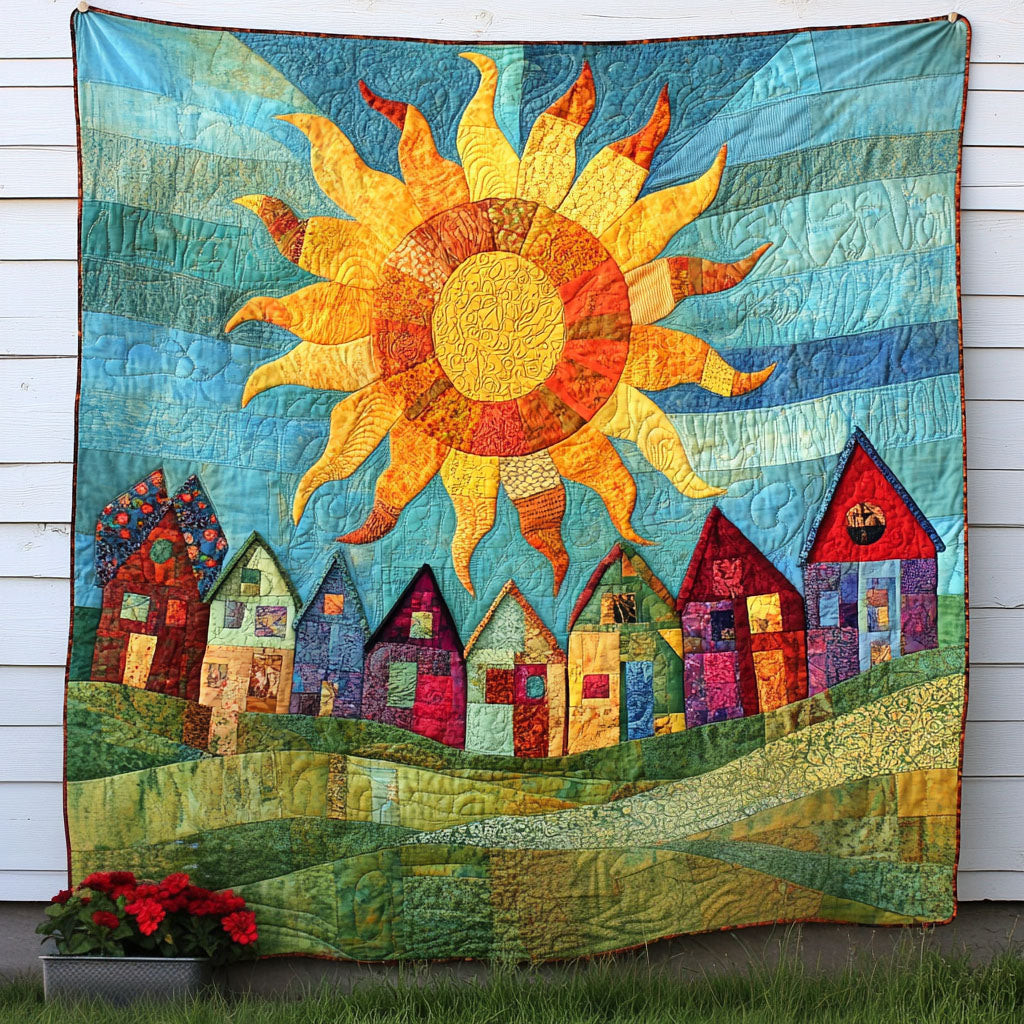 Sunny Blocks Quilted Blanket Cute Throw Blanket Best Dragonfly Gifts For Mom Sunny Blocks Quilted Blanket Cute Throw Blanket Best Dragonfly Gifts For Mom - Image 1