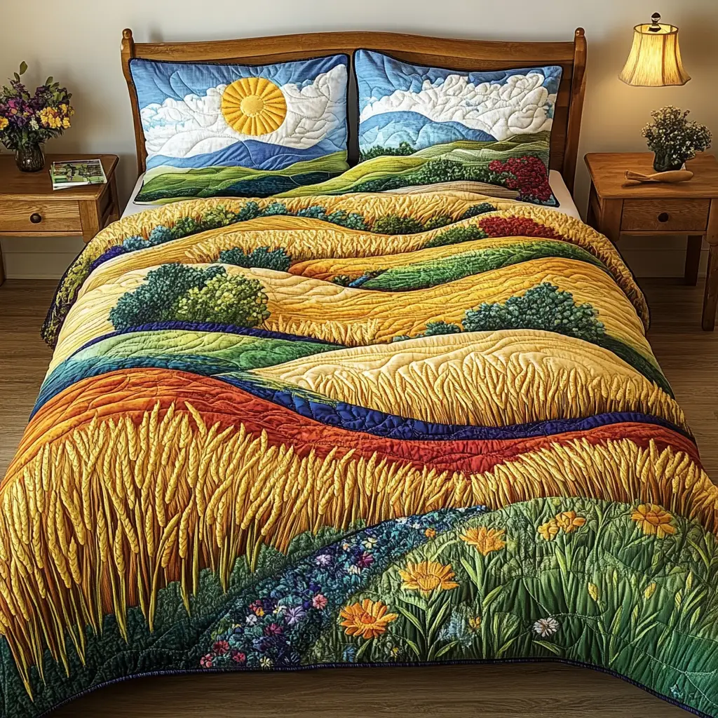 Sunny Path Quilted Bedding Set Cute Farmhouse Bedroom Ideas Good Family Gifts Sunny Path Quilted Bedding Set Cute Farmhouse Bedroom Ideas Good Family Gifts - Image 1