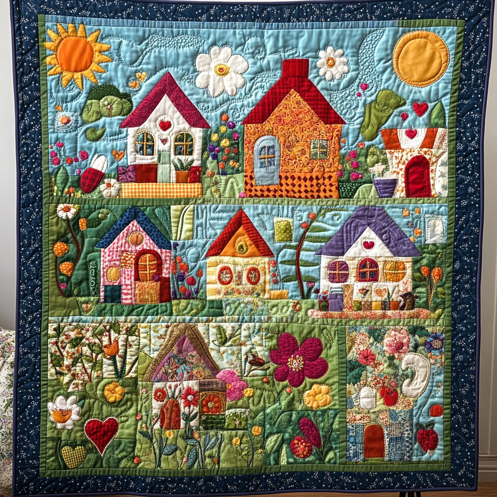 Sunny Street Quilted Blanket Best Couch Throw Blanket Gift For Nature Lovers