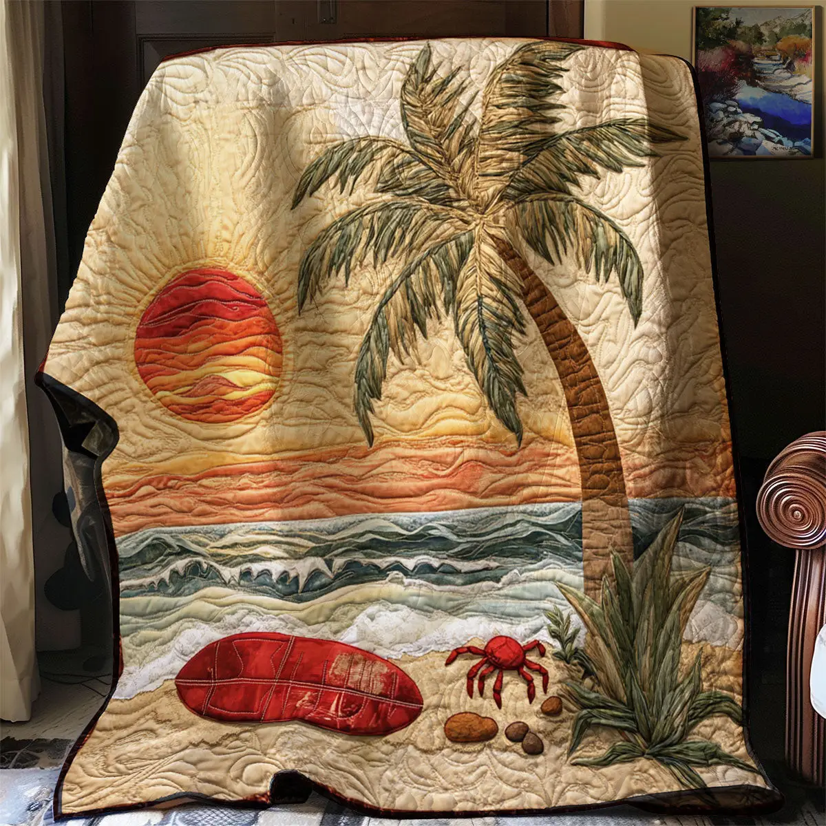 Sunset Beach Quilt Best Throw Blanket Gifts For Father's Day From Daughter
