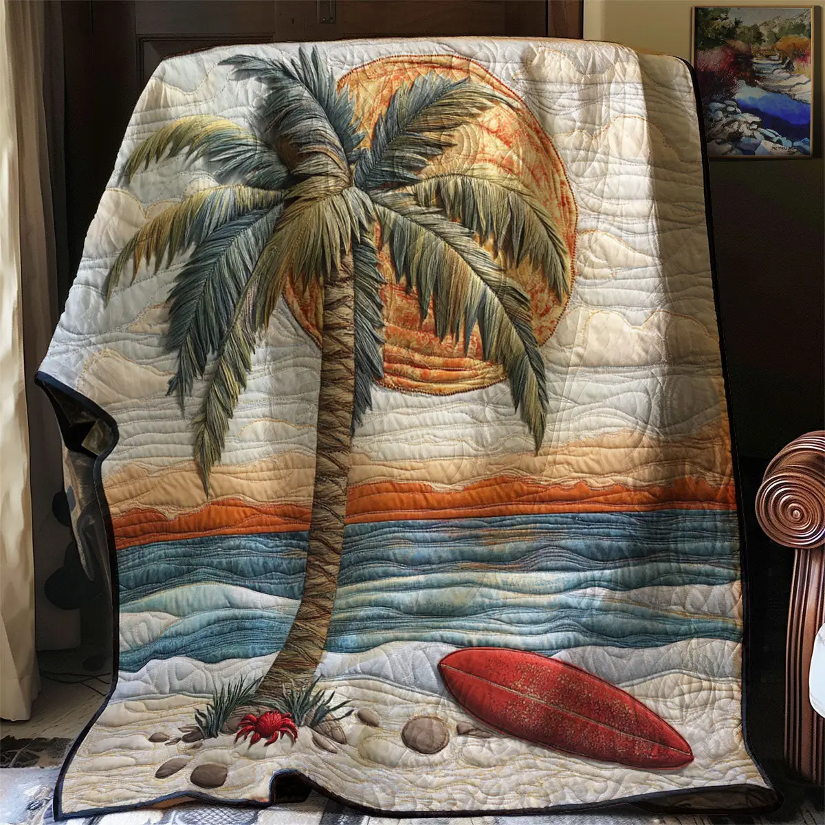 Sunset Beach Quilt Easter Throw Blanket Mother's Day Gifts For Daughter