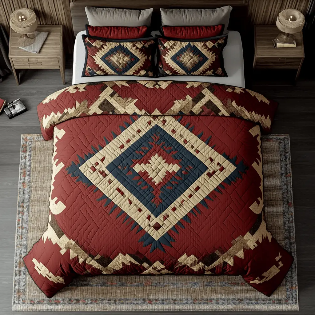 Sunset Mesa Quilted Bedding Set Bedroom Decor Ideas Native American Gifts For Her Sunset Mesa Quilted Bedding Set Bedroom Decor Ideas Native American Gifts For Her - Image 1
