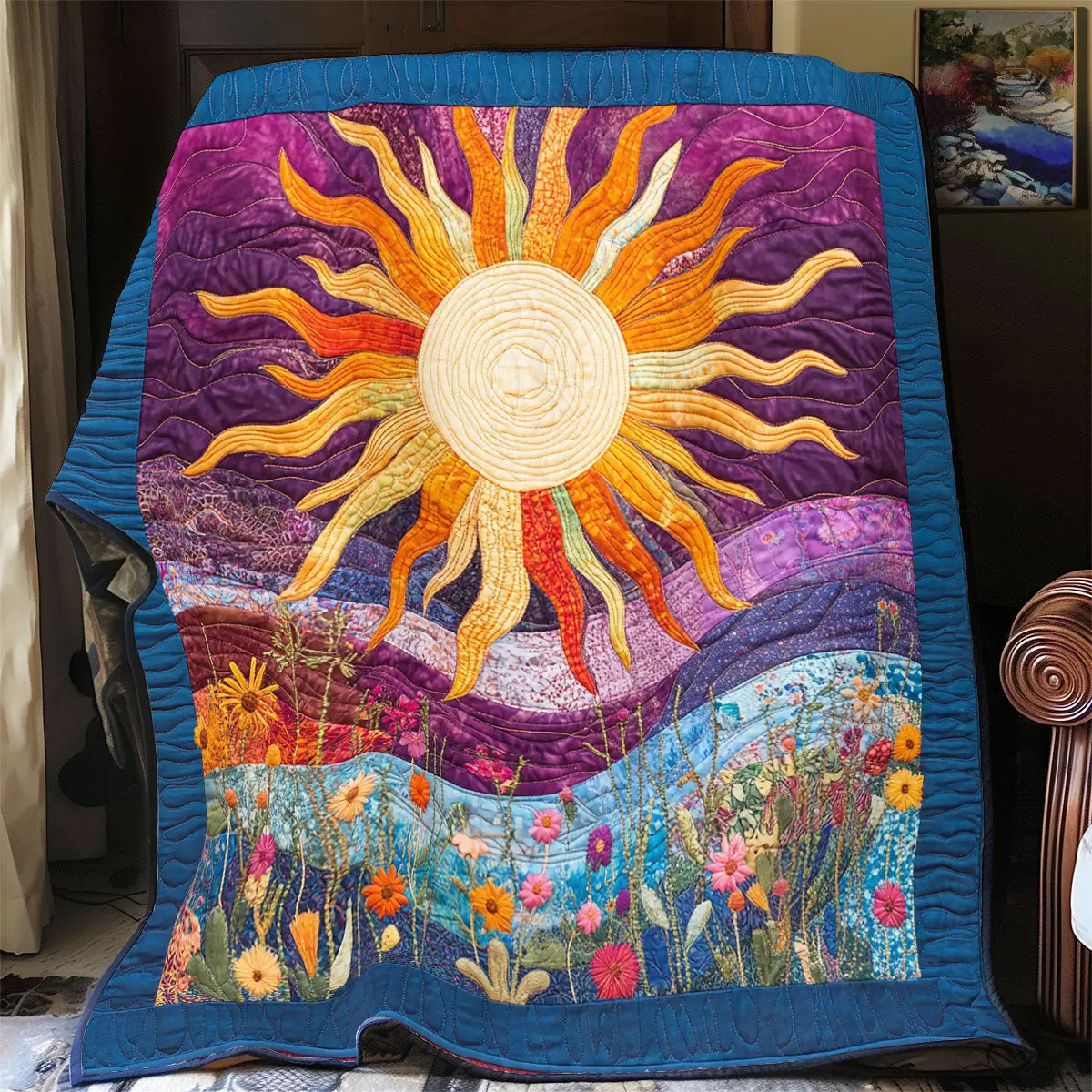 Sunset Quilt Blankets Couch Blanket Father's Day Gifts For Son In Law Sunset Quilt Blankets Couch Blanket Father's Day Gifts For Son In Law - Image 1