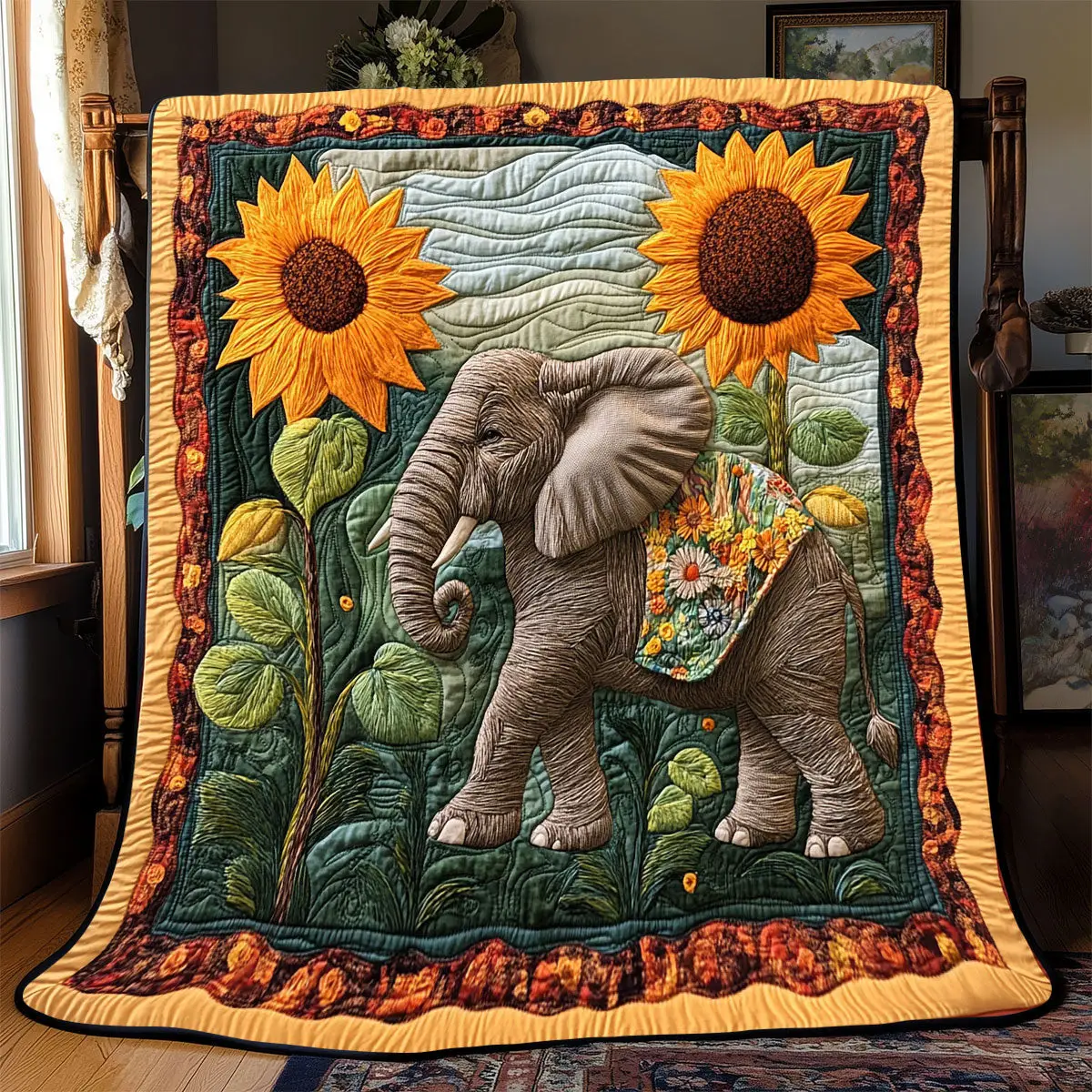 Suower Elephant Quilt Blankets Best Throw Blanket Mother's Day Presents For Mom Suower Elephant Quilt Blankets Best Throw Blanket Mother's Day Presents For Mom - Image 1