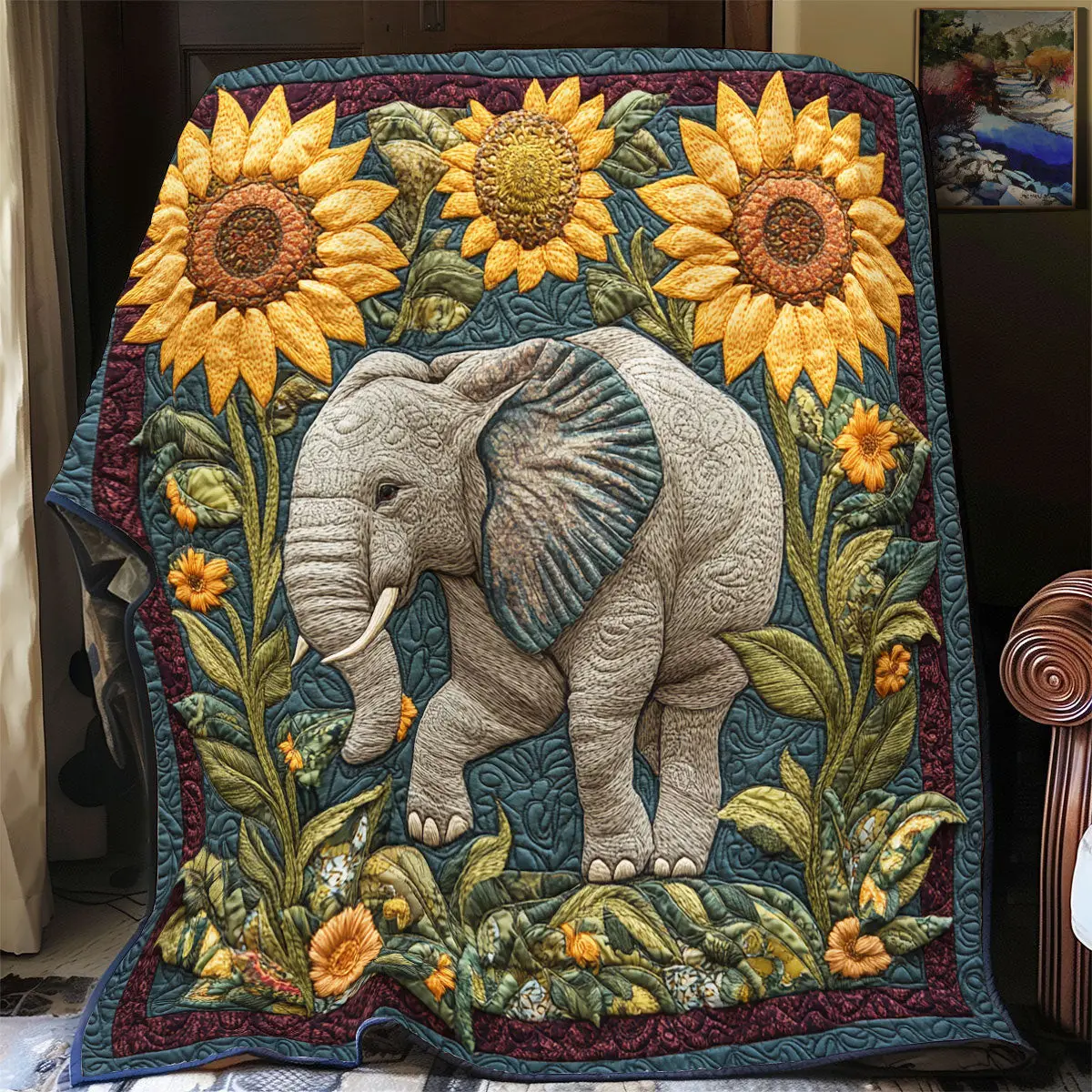 Suower Elephant Quilt Blankets Best Throw Blanket Unique Gifts For Mom Suower Elephant Quilt Blankets Best Throw Blanket Unique Gifts For Mom - Image 1