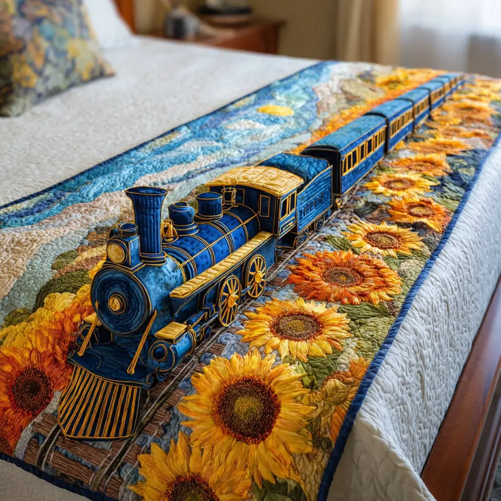 Suower Journey Quilted Bed Runner Suower Journey Bloom Floral Gift