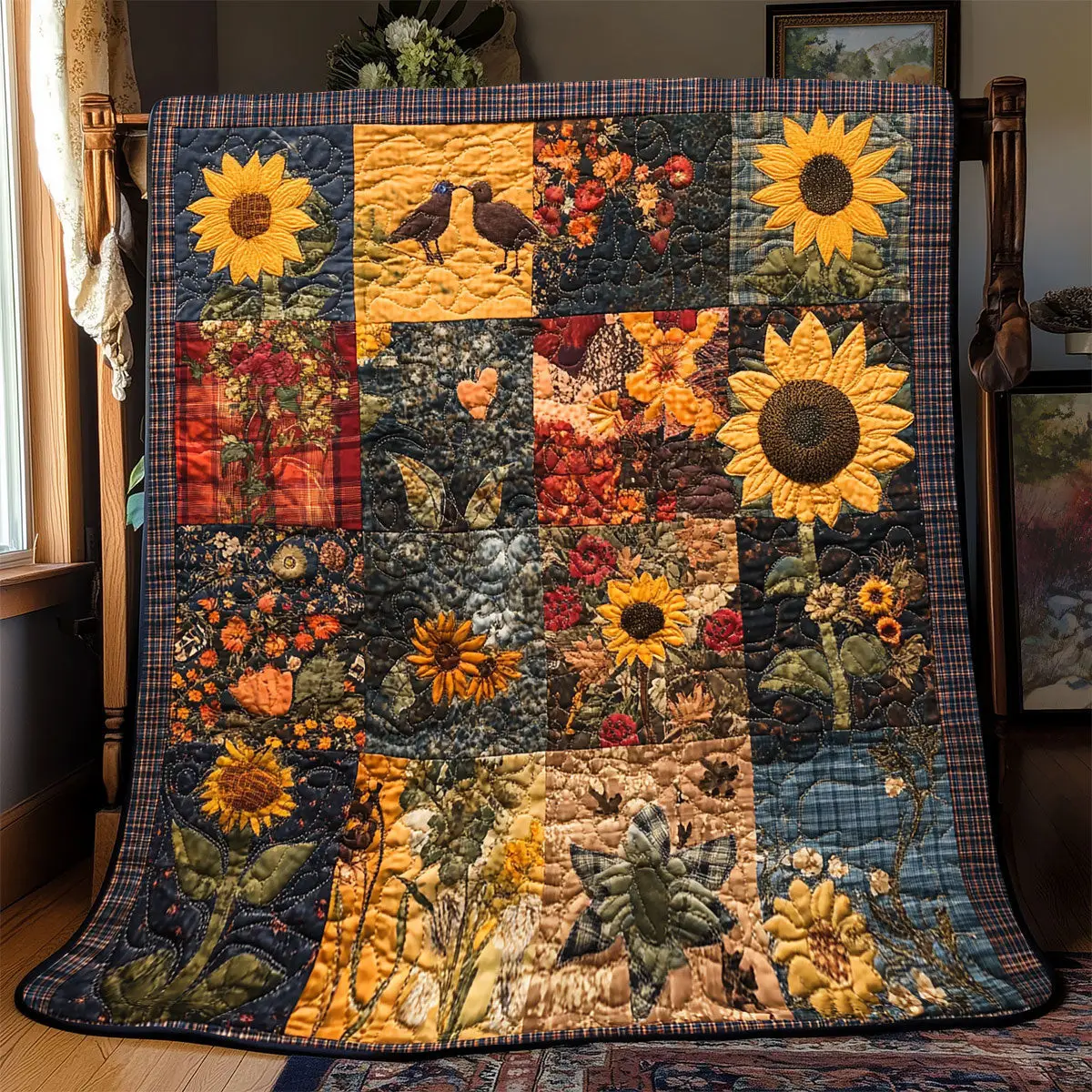 Suower Patchwork Quilted Blankets Dad Gifts For Father's Day 2025 Suower Patchwork Quilted Blankets Dad Gifts For Father's Day 2025 - Image 1