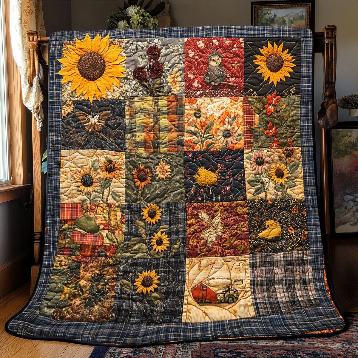 Suower Patchwork Quilted Blankets Gift For Daughter In Law On Mother'S Day