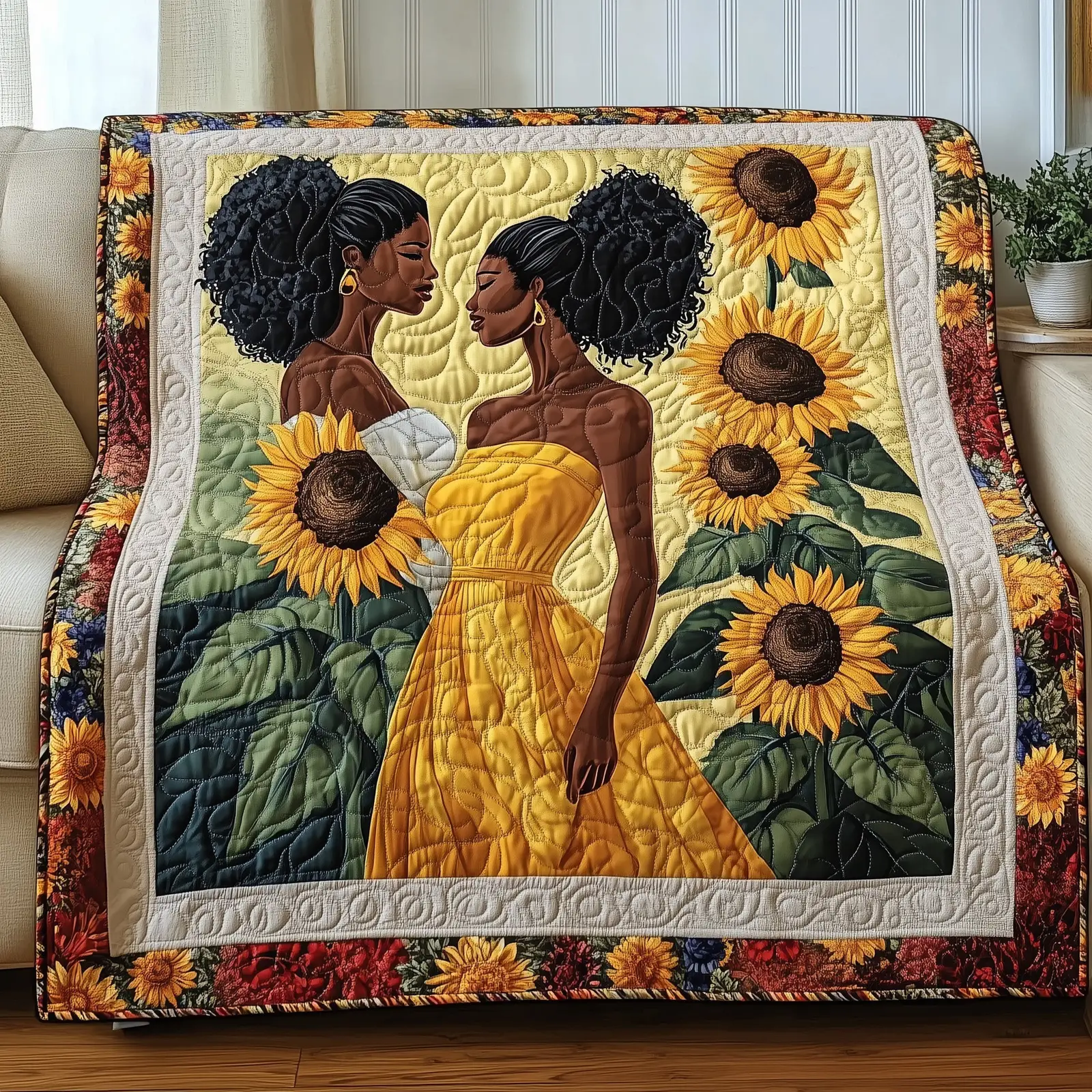 Suower Queens Quilted Blanket Beautiful Floral Heritage Quilt Colors King And Queen Gifts
