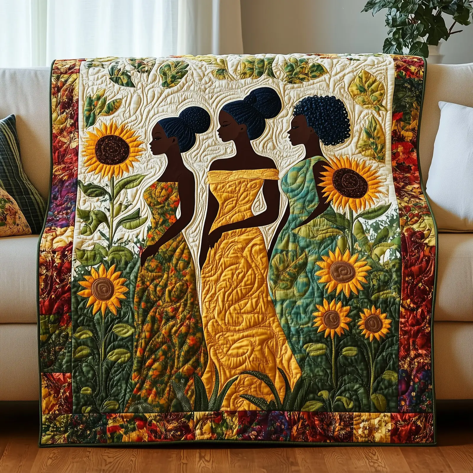 Suower Queens Quilted Blanket Vibrant Black Women Quilt Colors King And Queen Gifts