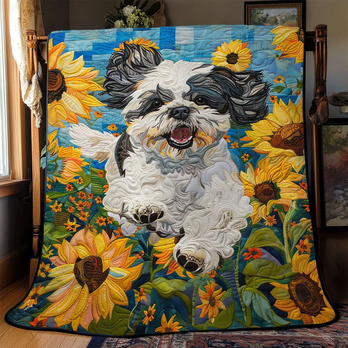 Suower Shih Tzu Quilt Throws And Blankets Mothers Day Gift For New Mother