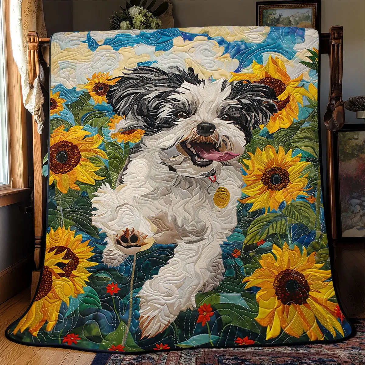 Suower Shih Tzu Quilt Throws And Blankets Special Fathers Day Presents