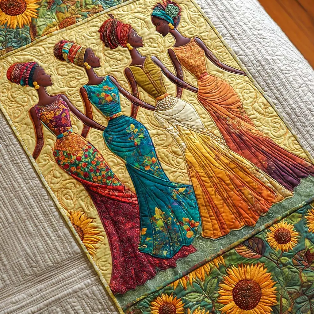 Suower Sisters Quilted Bed Runner Suower Sisters Bloom Gift for Mom