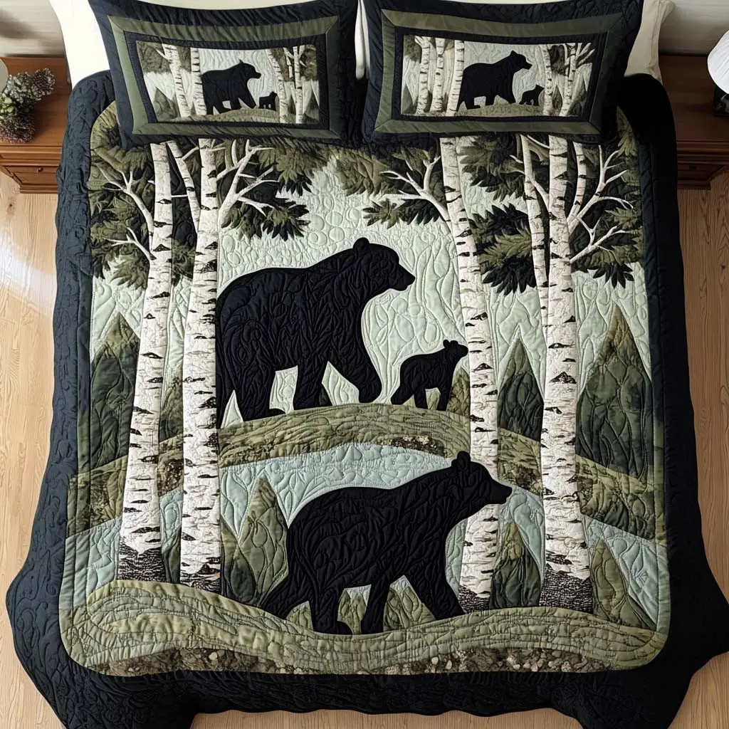 Sweet Bear Quilted Bedding Set Modern Bedding Set to Upgrade Your Bedroom Sweet Bear Quilted Bedding Set Modern Bedding Set to Upgrade Your Bedroom - Image 1