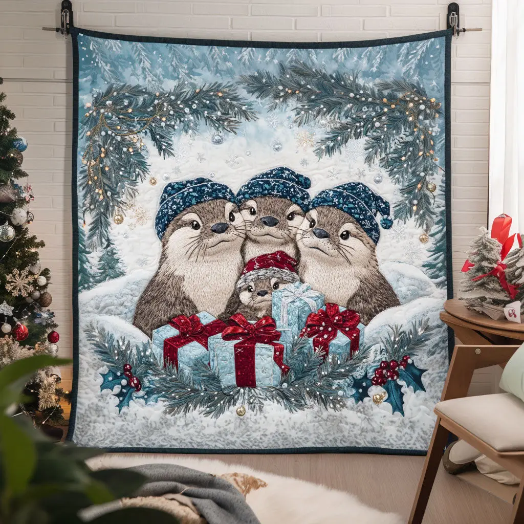 Sweet Otter Quilt Soft Quilt Blanket to Add Style and Warmth Sweet Otter Quilt Soft Quilt Blanket to Add Style and Warmth - Image 1