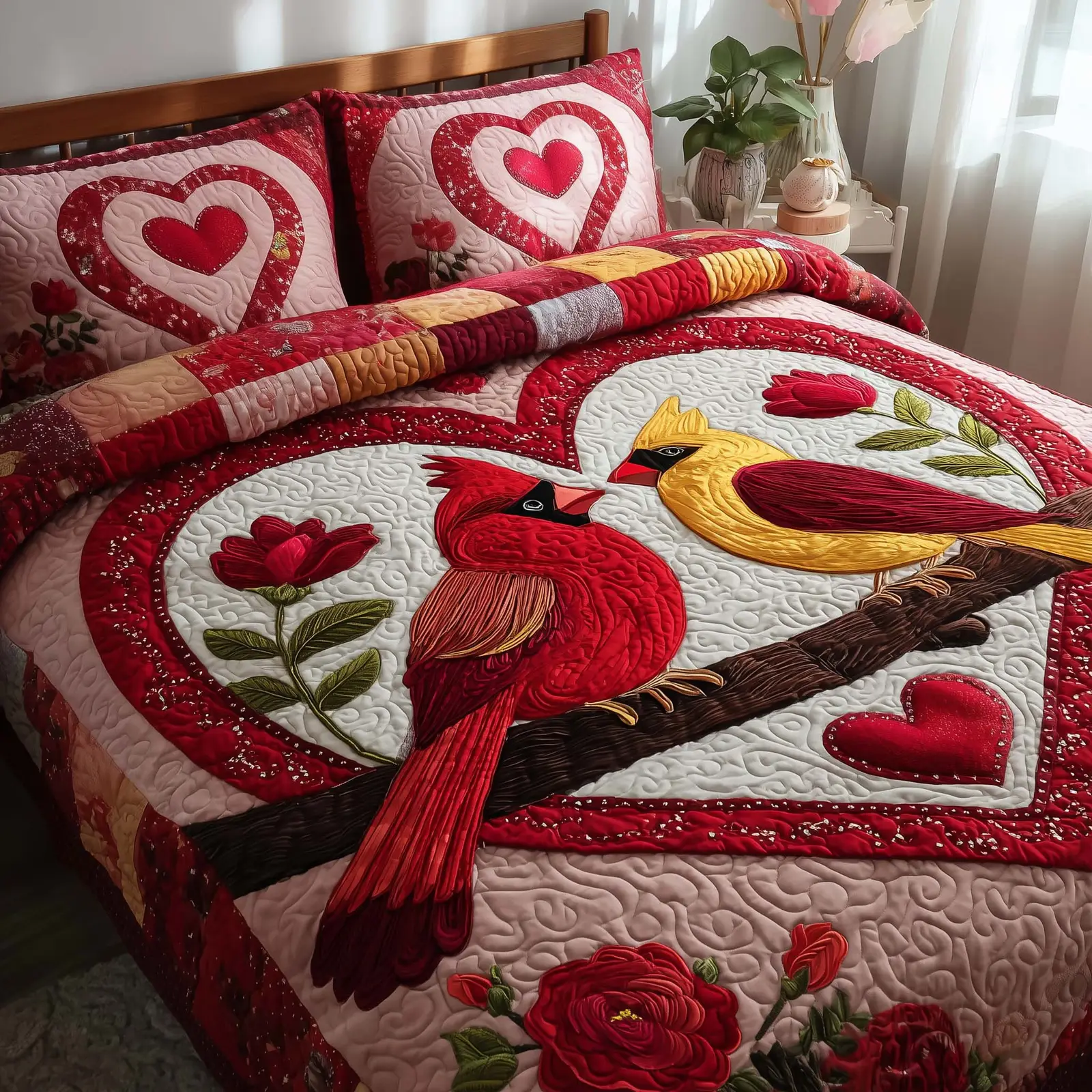 Sweet Union Quilted Bedding Set Trendy Home Decor Idea Gift For Valentine's Day