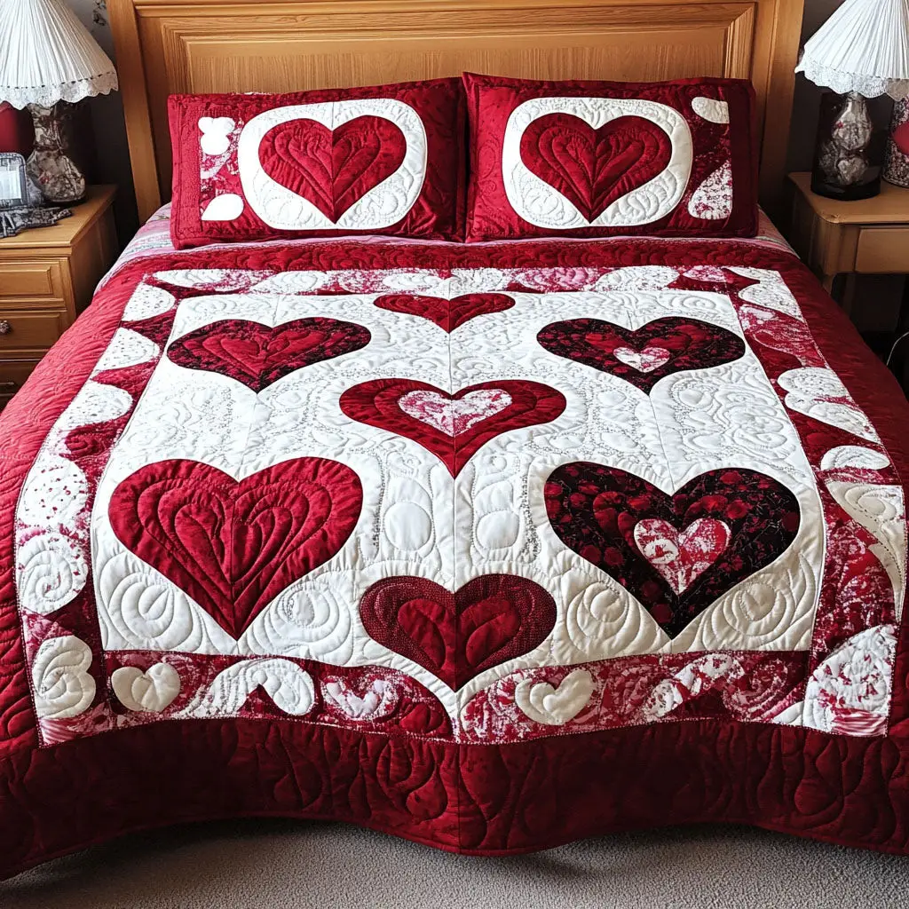 Sweetheart Harmony Quilted Bedding Set Soft Bedding Set That Makes a Great Christmas Gift