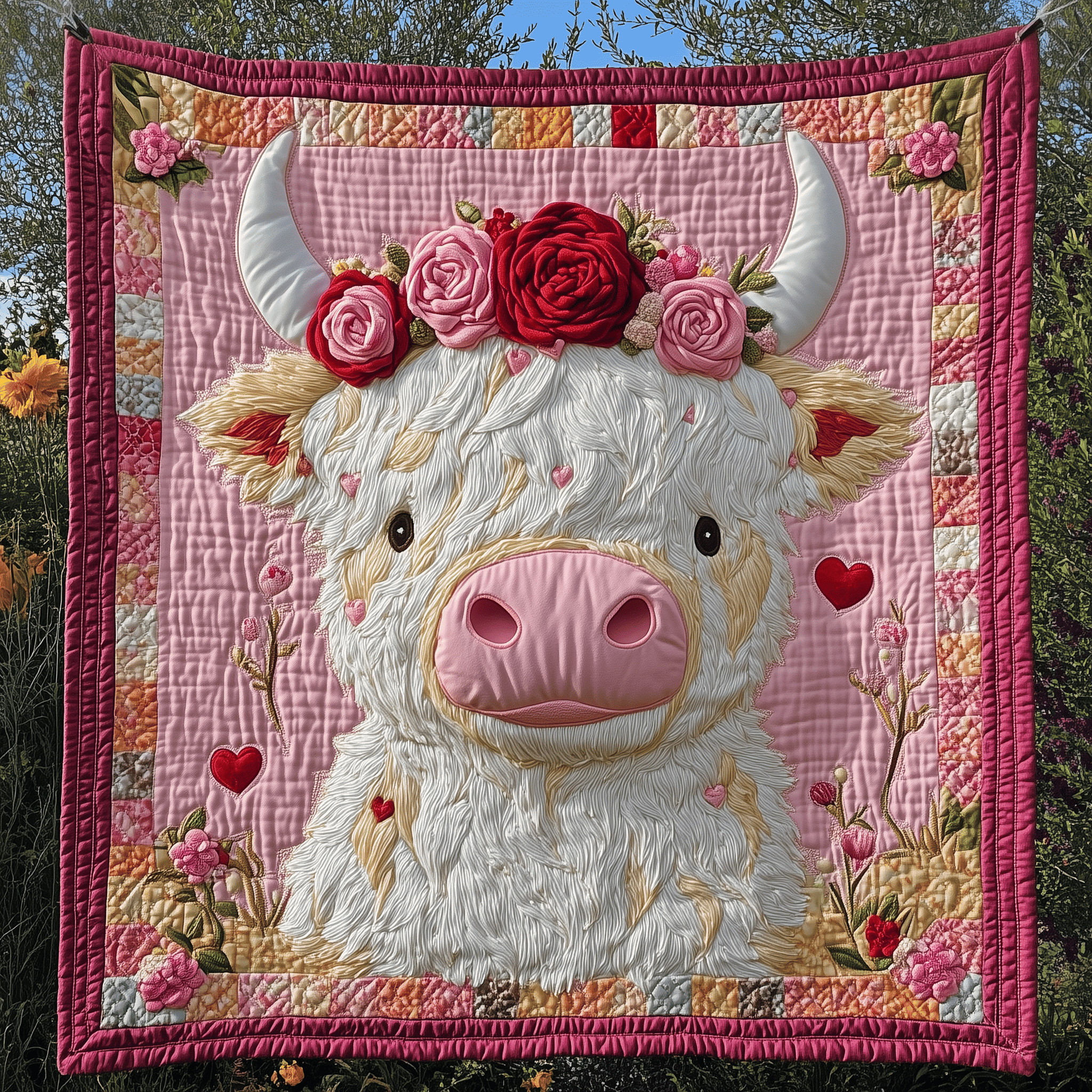 Sweetie Highland Cow Quilted Blanket Bedding Ideas Gift Suggestions For Valentine's Day