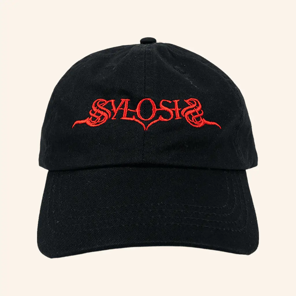 Sylosis Merch Embroidered Red Logo Black Cap Dad Gifts -WearandDecor Sylosis Merch Embroidered Red Logo Black Cap Dad Gifts -WearandDecor - Image 1