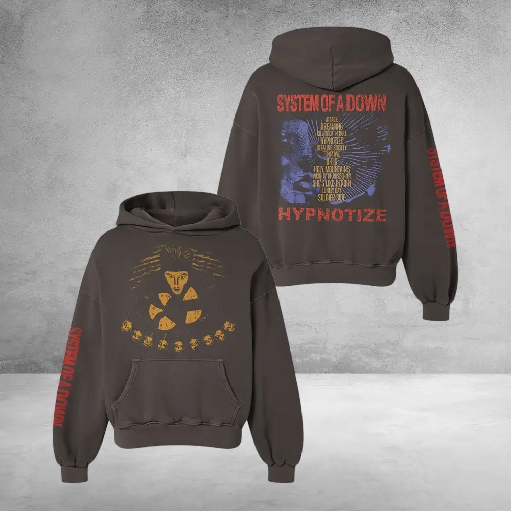 System Of A Down Hoodie Hypnotize Tracklist Vintage Clothing Gift For Fans System Of A Down Hoodie Hypnotize Tracklist Vintage Clothing Gift For Fans - Image 1
