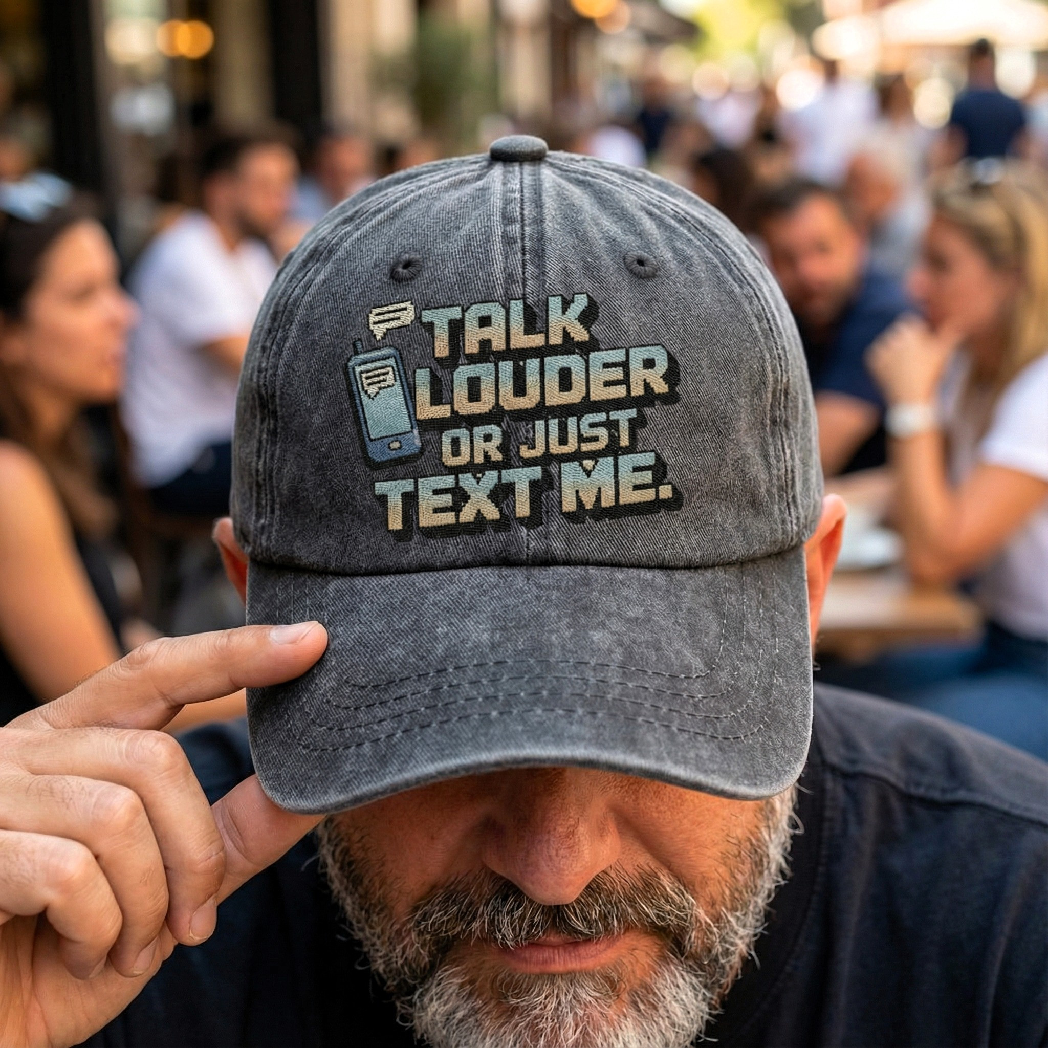 Talk Louder Or Just Text Me Hat Funny Baseball Cap Gifts For Friends