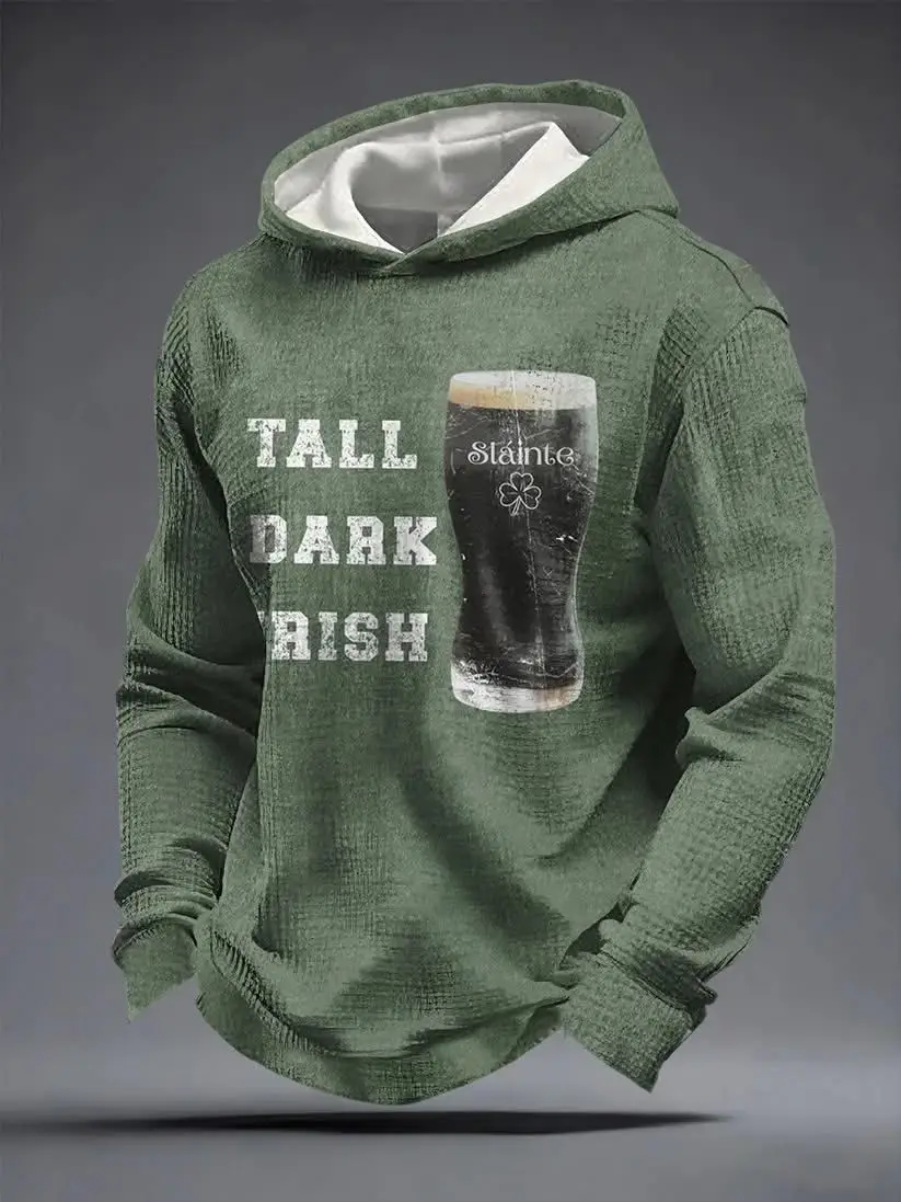 Tall Dark Irish Hoodie Stout Beer Slainte St Patrick's Day Clothing Gifts For Men Ireland