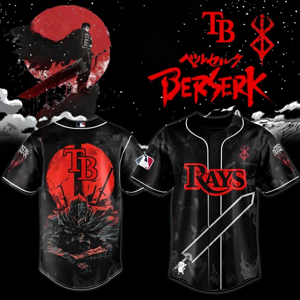 Tampa Bay Rays X Berserk Baseball Jersey Rays Merch Birthday Gifts For Anime Lovers