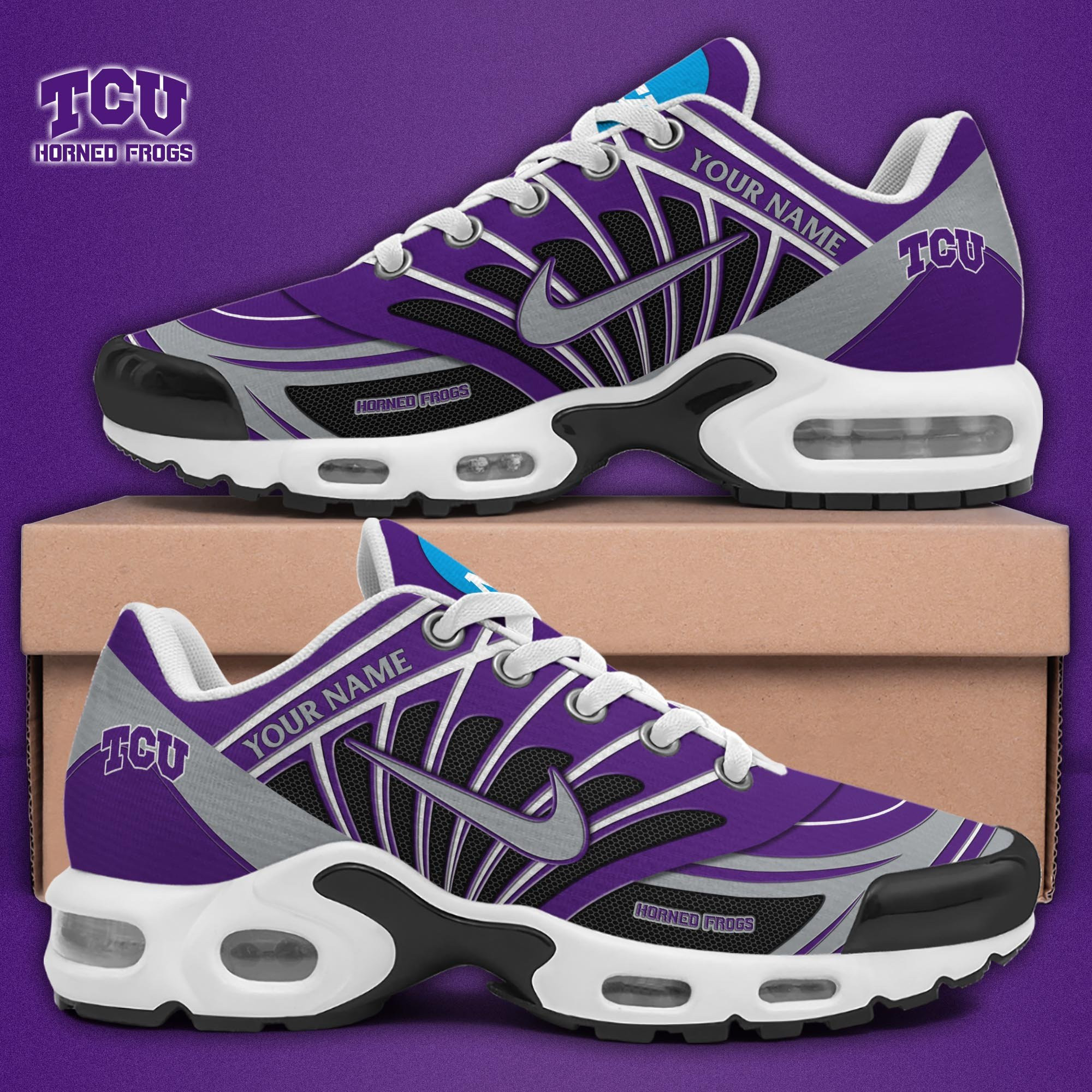 Tcu Horned Frogs Shoes 2026 Version Custom Name Tcu Horned Frogs Shoes 2026 Version Custom Name - Image 1