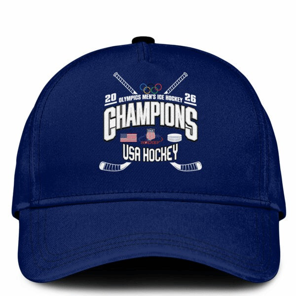 Team USA 2026 Olympic Men’s Ice Hockey Champions Hat USA Hockey Gold Medal Ball Cap Merch Gifts