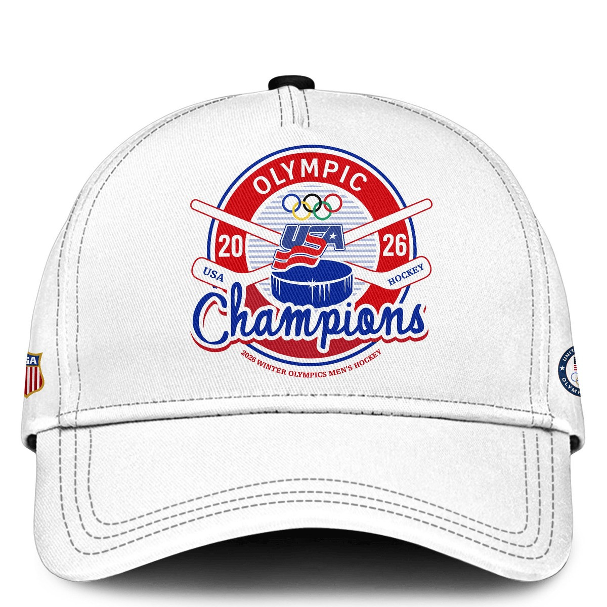 Team USA 2026 Olympic Men’s Ice Hockey Champions Hat USA Hockey Gold Medal Merch Fan Gifts