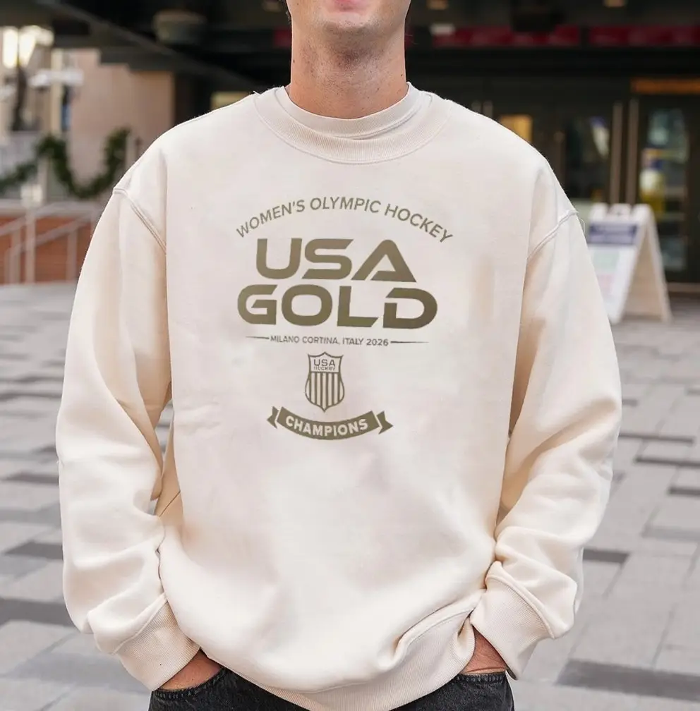 Team USA 2026 Women's Ice Hockey Sweatshirt Gold Medal Winner Clothes Gift Ideas For Her Team USA 2026 Women's Ice Hockey Sweatshirt Gold Medal Winner Clothes Gift Ideas For Her - Image 1