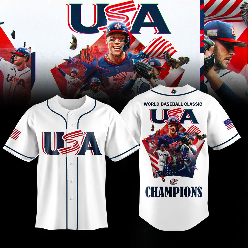 Team USA 2026 World Baseball Classic Champions Jersey WBC 2026 Merchandise White Fans Gifts