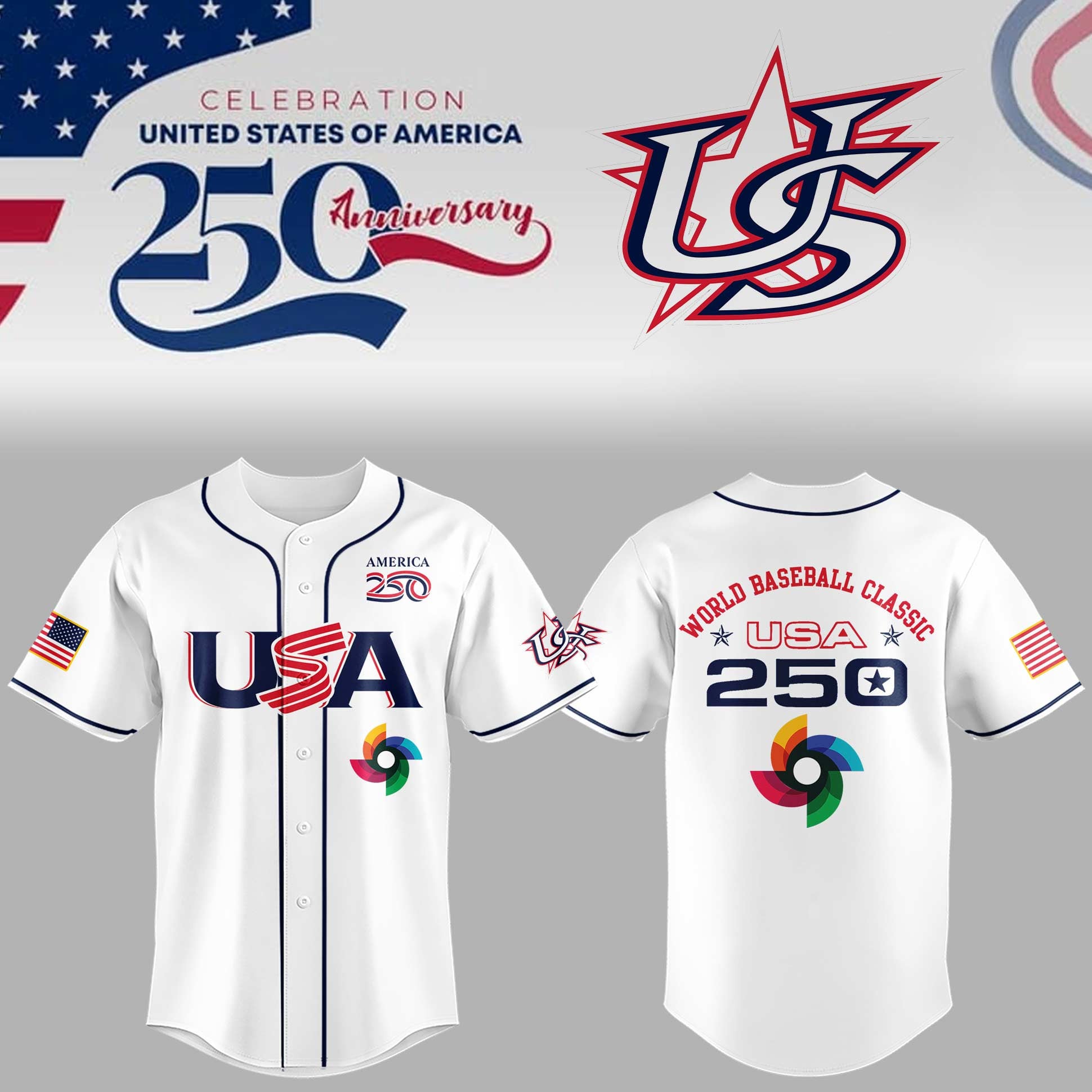 Team USA Baseball Celebration USA 250th Anniversary 2026 Jersey USA WBC Merch Patriotic Gifts