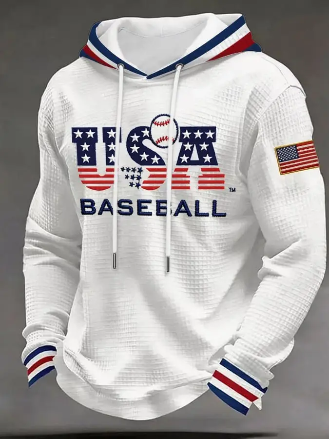 Team USA Baseball Waffle Hoodie Mens Game Day Outfits USA World Baseball Classic 2026 Merch