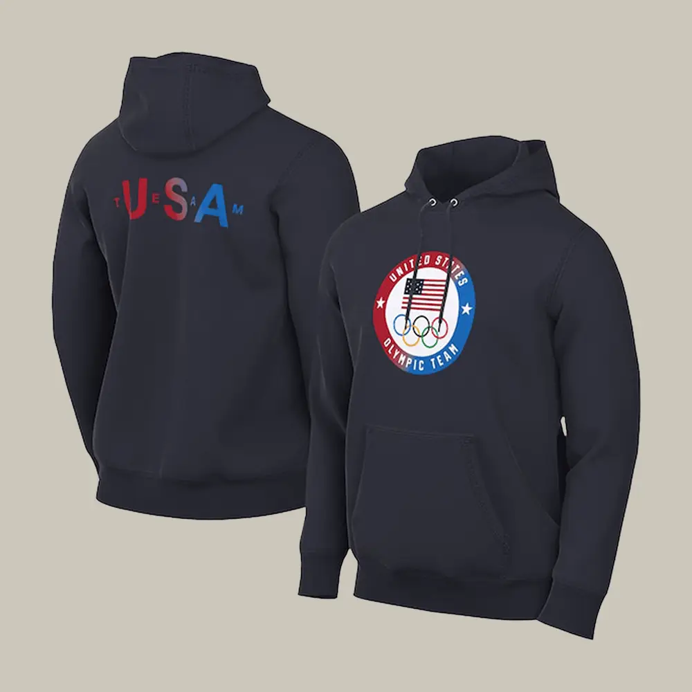 Team USA Club Fleece Hoodie Milano Cortina 2026 Hooded Sweatshirt Winter Game Lover Gift Team USA Club Fleece Hoodie Milano Cortina 2026 Hooded Sweatshirt Winter Game Lover Gift - Image 1