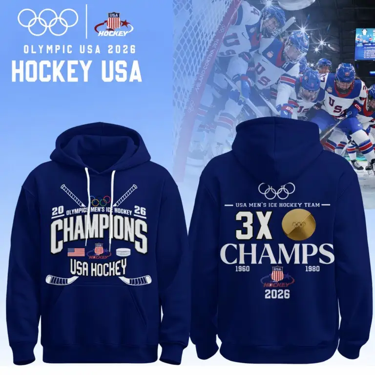 Team USA Men's Ice Hockey Gold Medal Hoodie Olympics Best USA Hockey Gold Medal Merch Unique
