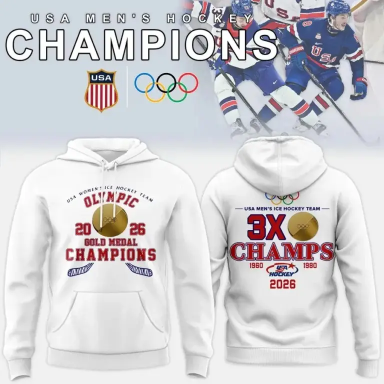 Team USA Men's Ice Hockey Gold Medal Hoodie Winter Olympic 2026 Merch Clothes Special